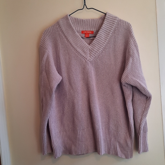 Joe Fresh Lilac Purple V Neck Knit Sweater - Picture 2 of 9
